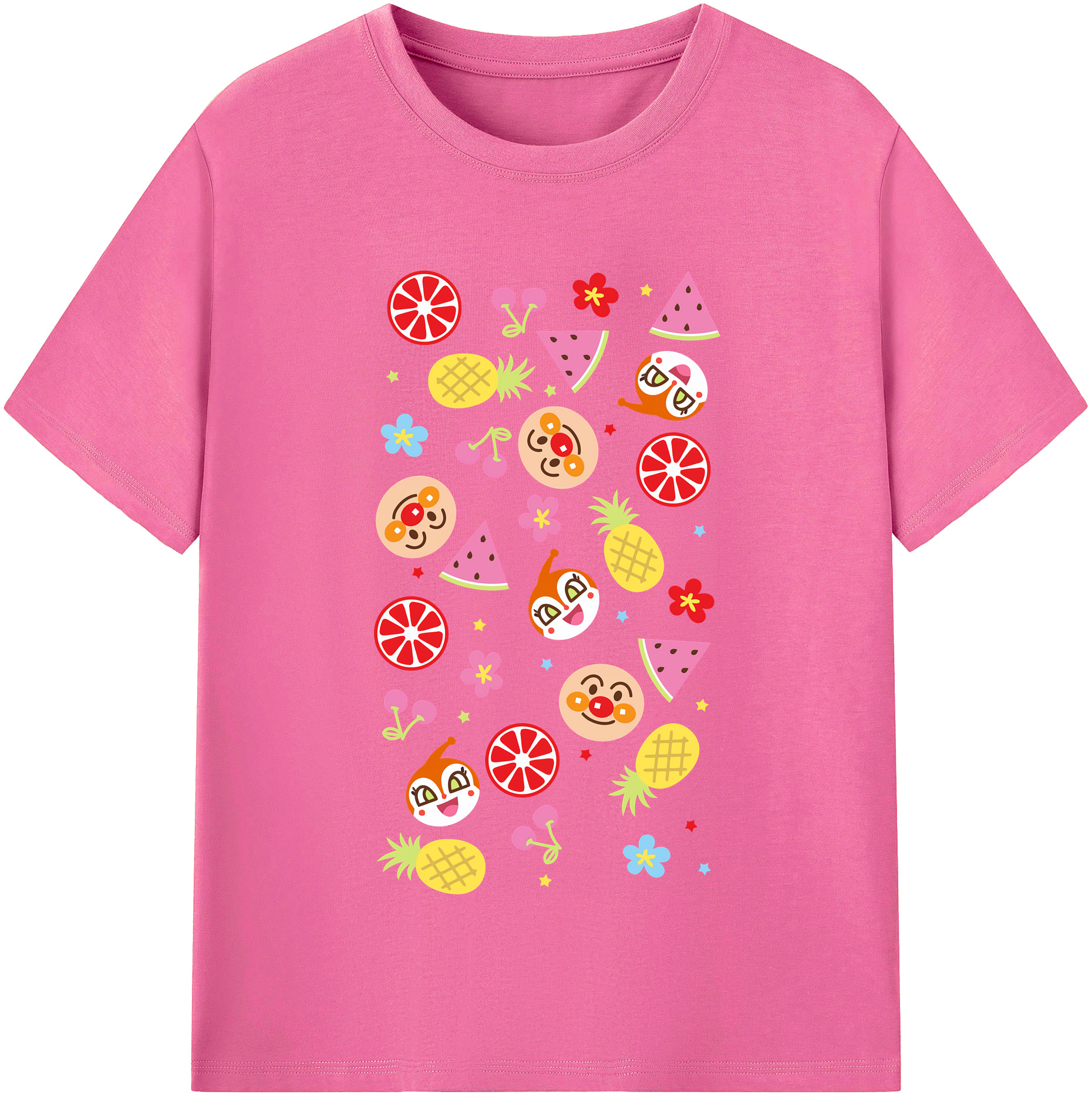 （画像用） アンパンマン Anpanman レディースカジュアルプリントTシャツ（綿100％）